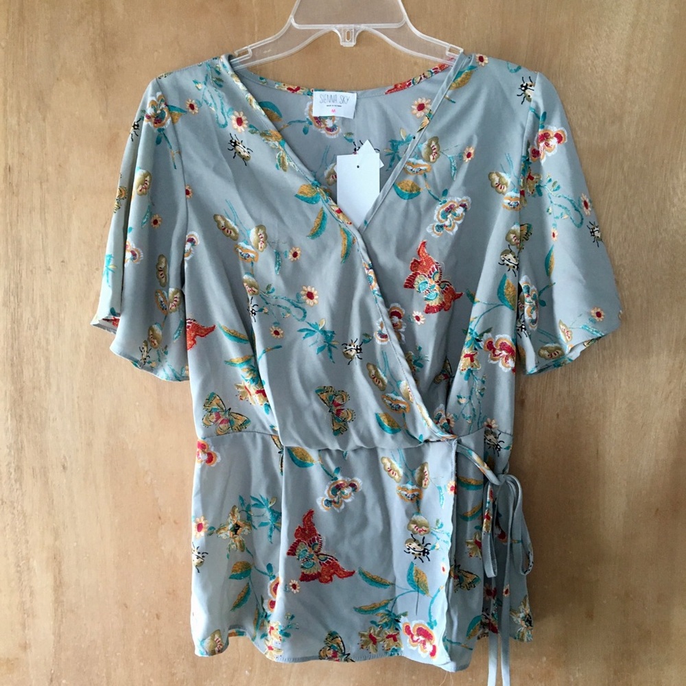 Sienna Sky faux wrap blouse